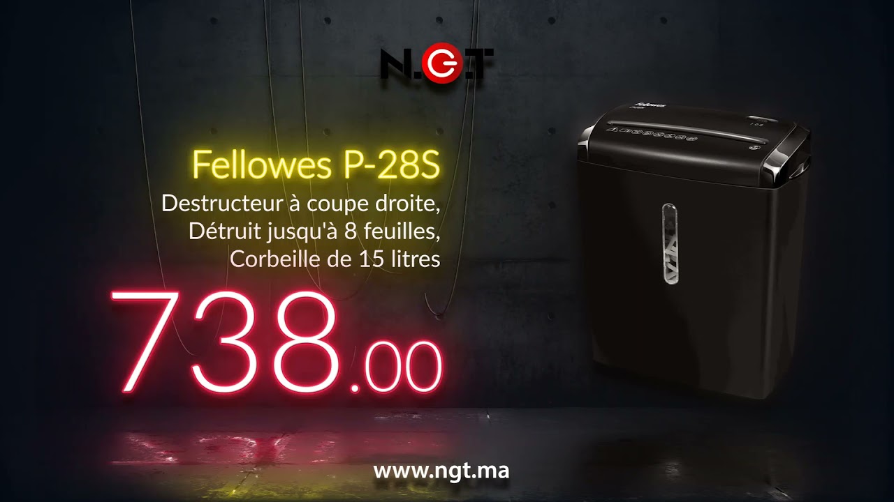 Black Friday Maroc 2021 Fellowes Destructeur P 28S YouTube