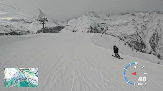 Zermatt 4K POV ski run (Sunnegga, Blauherd - Patrullarve)