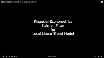 ECON60332 Kalman Filter for local linear trend model