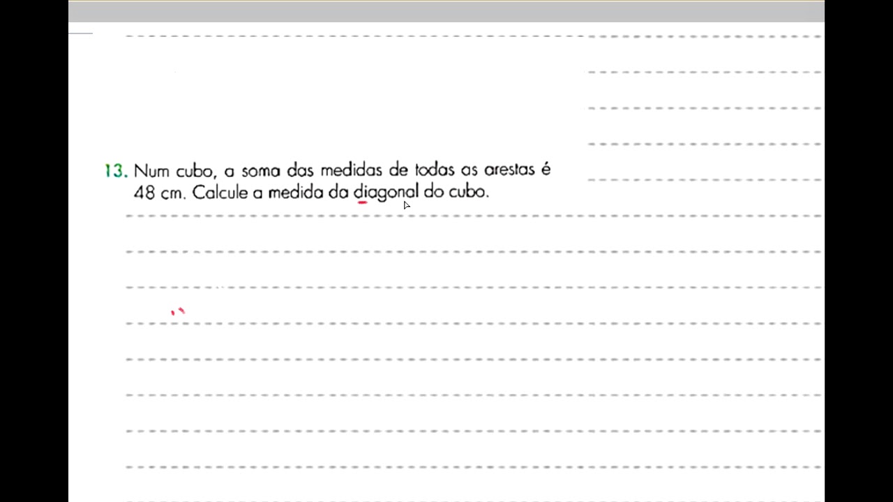 Calculo Da Diagonal De Um Cubo Quest o 13 Livro Dante YouTube