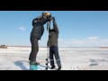 Бурим лёд в Якутии