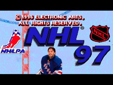 NHL 97 hockey playoff gameplay (Sega Mega Drive/Genesis).
