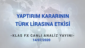 Yaptırım Kararının Türk Lirasına Etkisi-Klas FX Analysis Güne Başlarken Canlı Yayını 14/07/2020