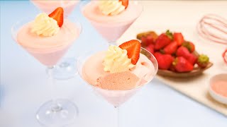 Keto Strawberry Cream Mousse - Aka Flummery - 2 Ingredients (2g Carbs)