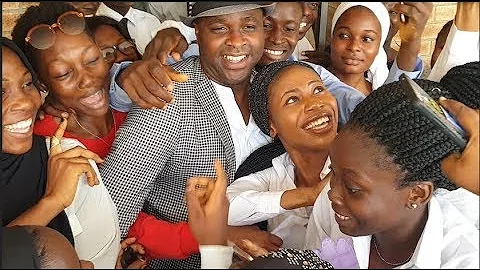 See How Female Student Rush Femi Adebayo At Lagos State University + Check Out His Ride