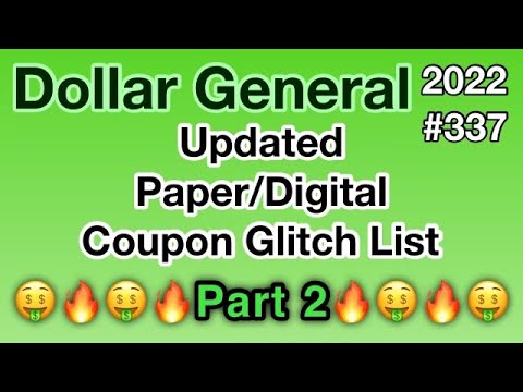 2022#337🔥Part 2/Dollar General Couponing/Updated Digital/Paper Coupon Glitch List🤑Must Watch👀