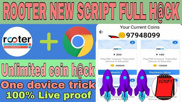 Hindi Rooter app coin trick | new script unlimited coin | rooter refer proof | Rahultricks 🤑