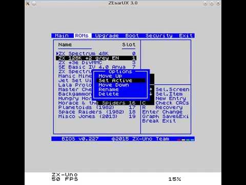 ZEsarUX emulator - ZX-Uno emulation demo - YouTube