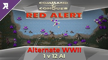 C&C Red Alert (OpenRA) - Me vs 12 AI - "Alternate World War II"