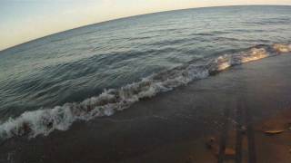 POV skimboarding bail.