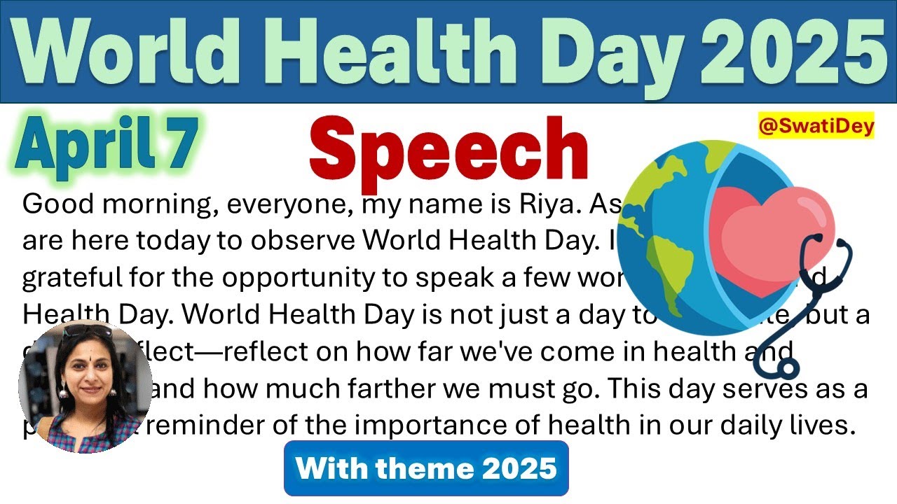 Speech on World Health Day 2025 | World Health Day 2025 Speech-  Healthy Beginnings, Hopeful Futures