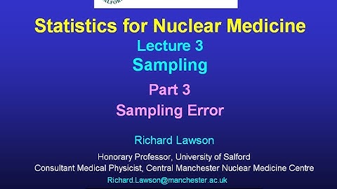 Statistics Lecture 3, Sampling; Part 3