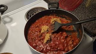 Spaghetti sauce with brown sugar. 