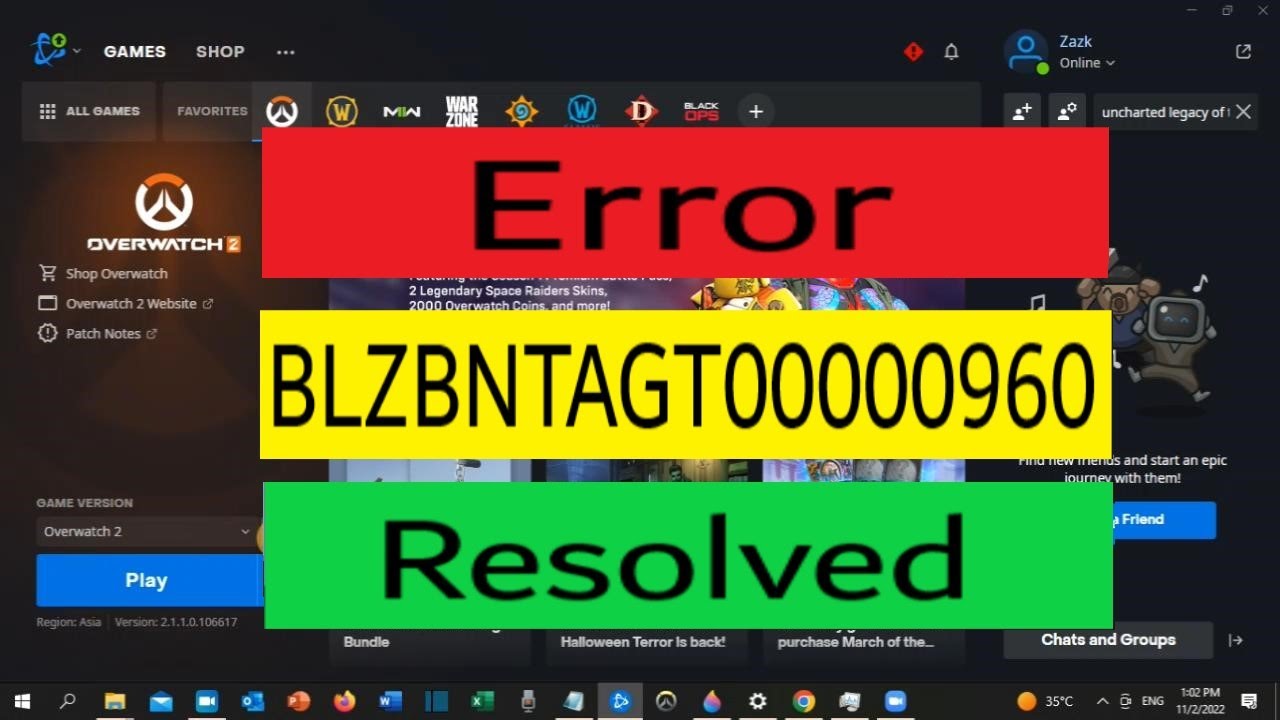 How to Fix Warzone Battle.net Error Code: BLZBNTAGT00000960 - Dot Esports