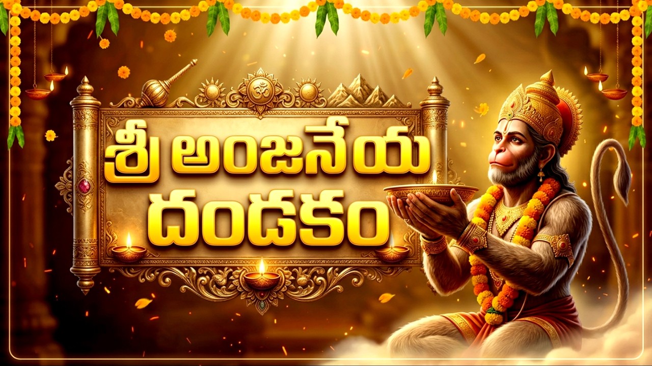 Sri Anjaneya Dandakam With Telugu Lyrics | Powerful Hanuman Song | ఆంజనేయ దండకం