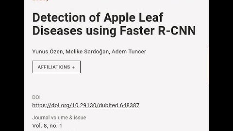 Detection of Apple Leaf Diseases using Faster R-CNN | RTCL.TV