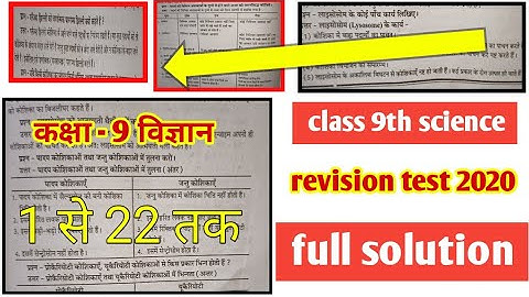 revision test solution class 9th science | revision test solution MP board class 9th science