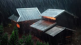 Heavy rain on the roof, soothes the mind, reduces stress, falls asleep within 3 minutes