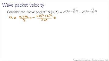 Free particle wave packets and stationary states