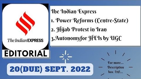 20(Due) September 2022 | Gargi Classes The Indian Express Editorials  Analysis | By R.K. Lata