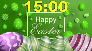15 Minute 🐰 Happy Easter 🥚 Countdown Timer - Spinning Easter Eggs - Fun Music Alarm! Profile