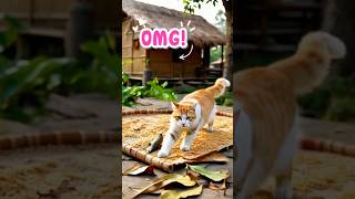 AI Cat Plays with Falling Leaves 😸 #aicat #cutecat #catshorts