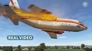 Lockheed C130 Breaks Up and Crashes in California (With Real Video)