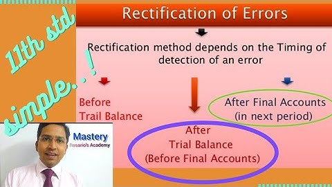 Rectification of Errors- After preparing the Trial Balance - 11th STD -💯 Easy..!