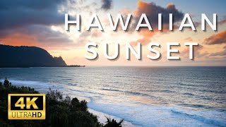 HAWAIIAN SUNSET | 4K Kauai North Shore | Relaxing Ocean Sounds | White Noise for Sleeping screenshot 5