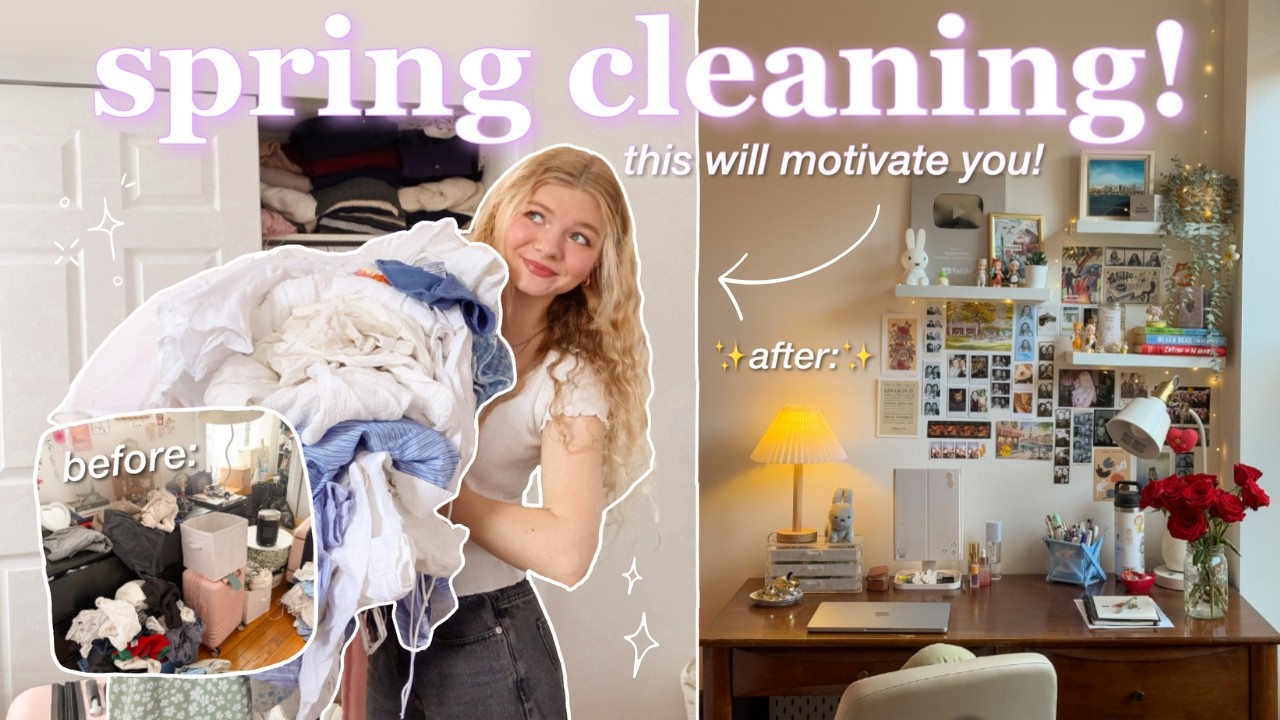 DEEP CLEANING MY ROOM & CLOSET CLEANOUT 2026! annual spring cleaning ...