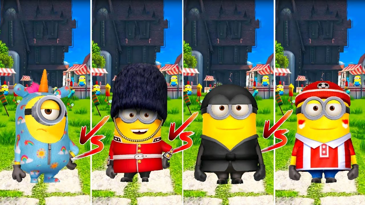 Fluffycorn Carl Vs King'g Guard Vs Ninja Vs Soccer Fan Despicable Me : Minion Rush