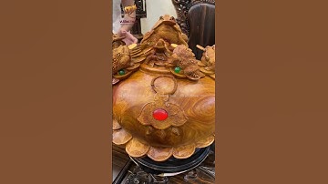 Tượng ngũ Cóc chấn chum tài lộc gỗ Hương liền khối