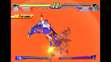 Sakura Kasugano and Karin Kanzuki vs. Jedah and Anakaris - Capcom Fighting Evolution