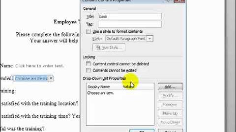 Create Forms in Word 2010