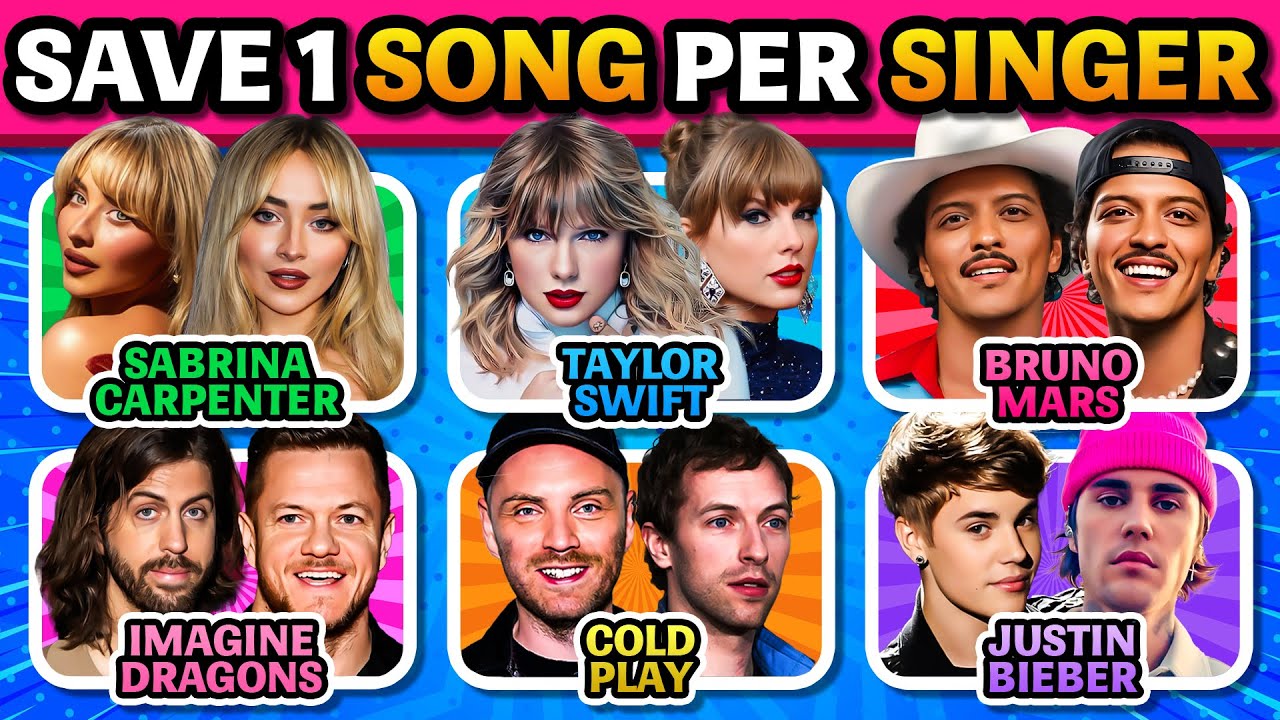Singer One Song SAVE ONE SONG PER SINGER 🎶 Most Popular Singers & Bands 🤩 | Music Quiz ...