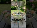 DIY Solar Fountain Bowl With Faux Succulents