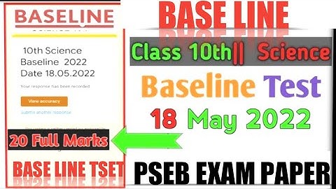 10th class base line test paper science solution real  test 10th with solution teat 18/5/2022 pseb