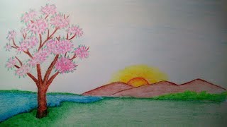 Как Просто нарисовать весну легко Для школьников How to simply draw spring easilyFor school children