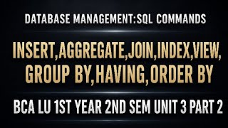 SQL Commands in One Shot 🔥 | INSERT, JOIN, GROUP BY, HAVING, VIEW Explained | DBMS Unit 3
