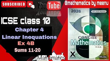 Concise mathematics class 10, Chapter 4, Linear Inequations in one variable, Ex 4B, Sums 11-20
