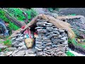 Watermill in nepal pani ghata using the primitive way  primitive technology of nepali village