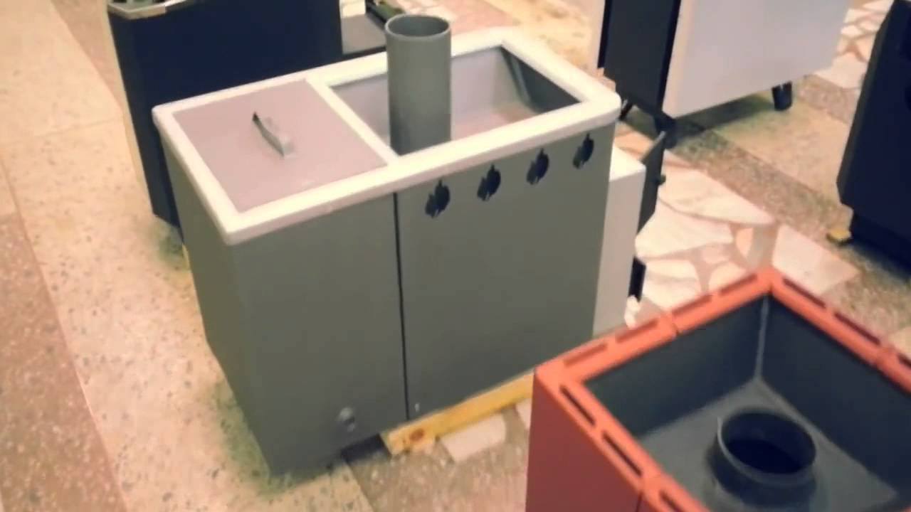 Банная печь «СИБИРЬ» с выносной дверкой со встроенным баком - YouTube