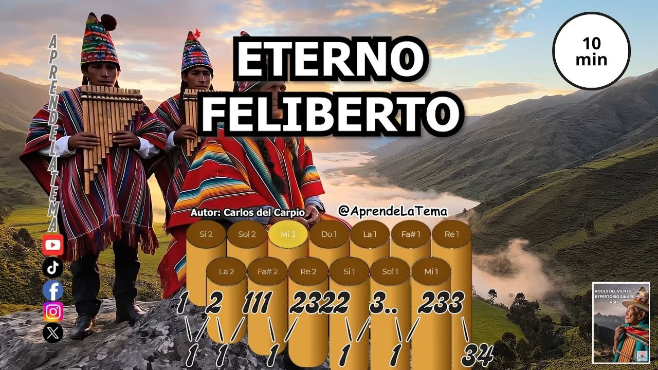 Eterno Feliberto - APRENDE ZAMPOÑA NUMEROFONIA Y LETRA TUTORIAL - LEARNING NUMEROPHONIA AND PANPIPE