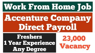 Accenture Work From From Job | Apply  Online | Remote Job | Fresher Jobs | IT Job | Non IT Job