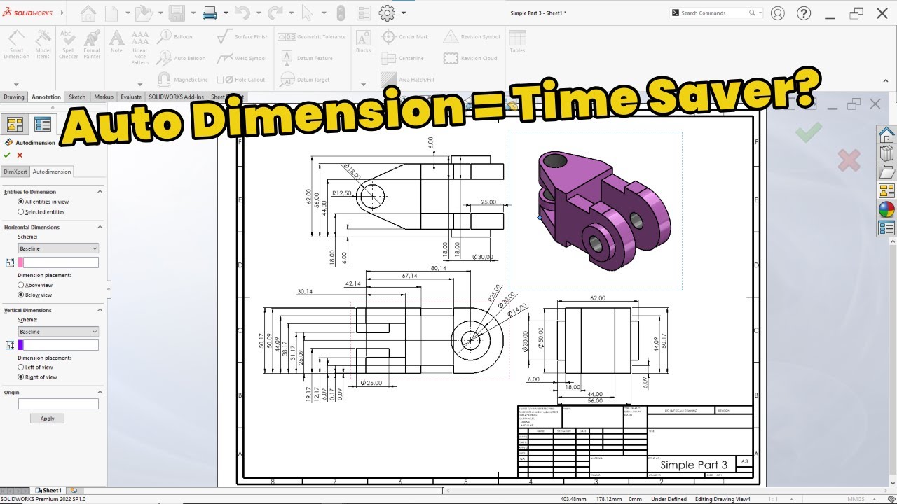Auto Dimension in SolidWorks | Advantages & Limitations - YouTube
