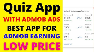 Quiz App with admob ads || best earning app for Play store with admob or unity ads or startapp ads