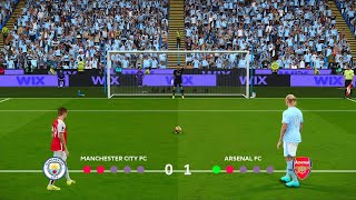 Manchester City vs Arsenal - Penalty Shootout | Premier League 2024 | Haaland vs Saka | PES