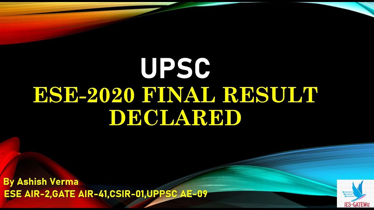 UPSC ESE 2020 Final Result Declared||Check Your Results