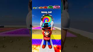 🌟Tiny Car vs Sonic Coca Cola Mario Portal… and Turns ULTRA HUGE! 🌟 #shorts #beamngdrive