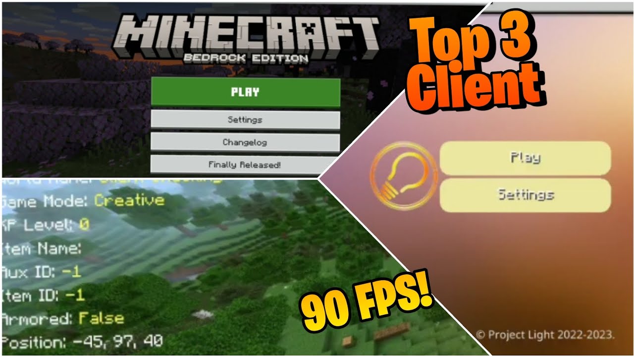 Top 3 Client For MCPE 1.20+ I Best FPS Boost Client MCPE I Gyan Gamerz ...